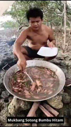 Mukbang Sotong Bumbu Hitam #Mukbang  #sotong  #bumbuhitam 