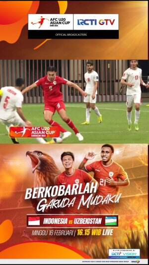 Saksikan Timnas Indonesia U20 vs Uzbekistan U20, Minggu 16 Februari pukul 16.15 WIB LIVE hanya di RCTI 

#RCTISPORTS #TimnasIndonesia #AFCU2