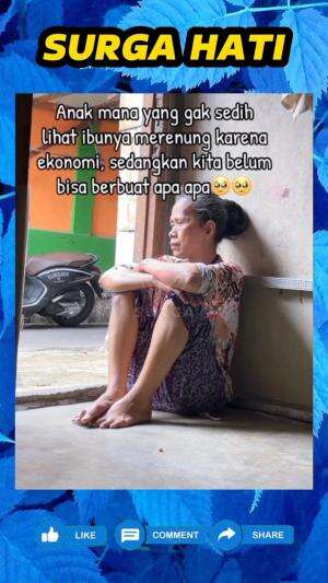 Pemuda ini merasa tidak berguna, saat melihat ibunya duduk melamun memikirkan ekonomi keluarga, sementara ia belum bisa bantu apa-apa.