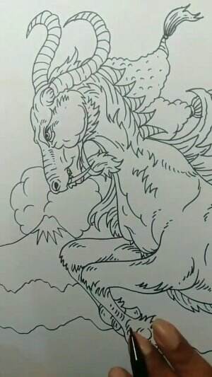 Menggambar Monster Kambing
