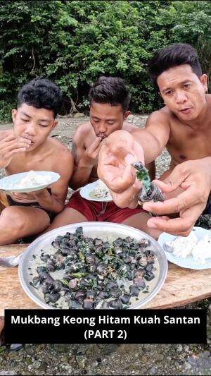 Mukbang Keong Hitam Kuah Santan (PART 2) #Mukbang #keong #Kuah #kuliner #RCTIPlus 