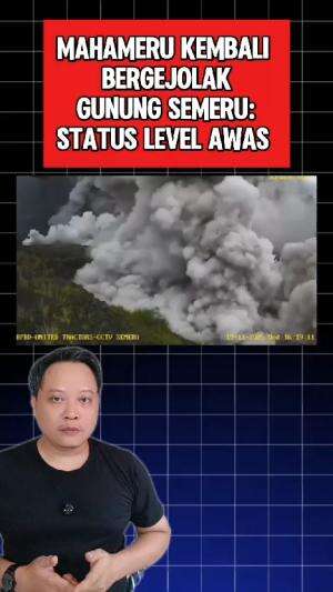 Gunung Semeru Erupsi dan naik level status awas #gunungsemeru #erupsi 