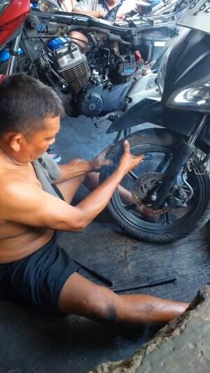 Tambal ban motor dulu #motor
