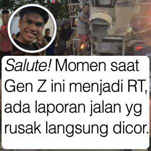Saat gen Z menjadi RT, ada laporan jalan rusak langsung dicor.