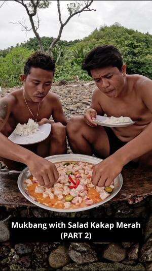 Mukbang with Salad Kakap Merah (PART 2) #Mukbang #SaladandPanSauce #kakapmerah #kuliner #RCTIPlus 