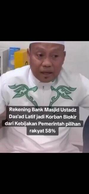 Rekening Ustadz Das'ad Latif diblokir PPATK, sehingga tak bisa bayar semen untuk pembangunan masjid.