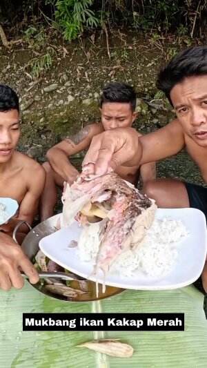 Mukbang Ikan KaKap merah  #Mukbang 