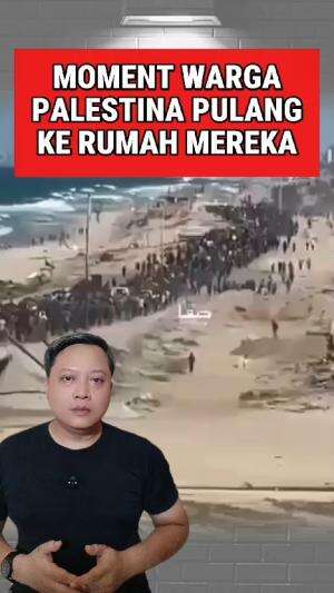 moment warga Palestina pulang ke rumah mereka setelah kesepakatan gencatan senjata di berlakukan #palestina #gaza 