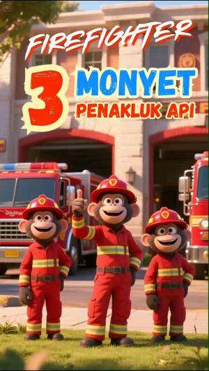 AKSI HEROIK 3 MONYET PEMADAM  #shorts  #shortvideo #shortplus #cutestanimal #rescue #animasi  #ai  #beranda  #fyp  #viral 