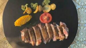 Tenderloin Steak and carrot puree serve with cola sauce. By Rizky Rahman #onlineauditionmci10