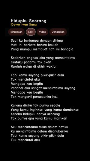 LIRIK LAGU HIDUPKU SEORANG - D'WAPINZ BAND (Saat Ku Berjumpa Dengan Dirimu) Karena Diriku Tak Punya Segala Cover Ivan Sany #ivansany 