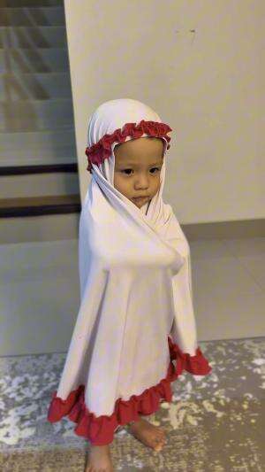 Lepas pasang mukenah mulu nih yang lagi belajar sholat ! Gemesss  #bayilucu #bayigemas #bayiajaib 
