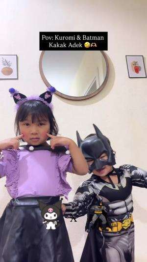 Kuromi batman gemesh bocils #kostum #rctiplus #anaklucu #cosplay