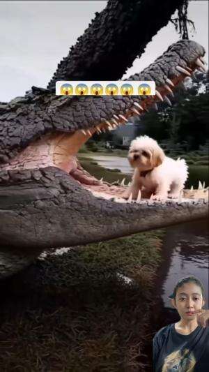 Detik detik anak anjing masuk ke mulut buaya  #reactiont  #reaction  #hewan   #RCTIPlus  #HOTrctiplus 