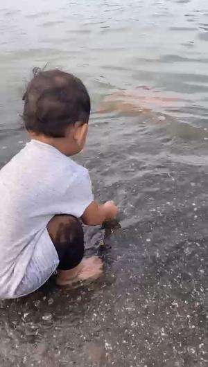 Bahagianya Noora main air dipantai  #NooraKhadijahAlKhered  #masyaallahtabarakallah  #creatorpro  #RCTIPlus  #makan pasir 