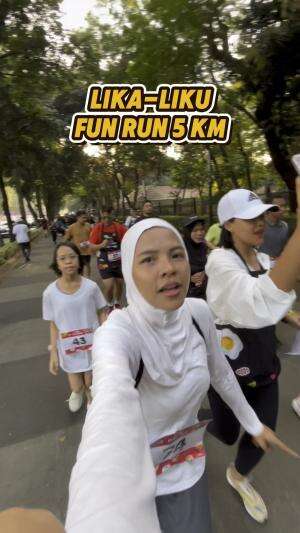 Untung nggak pingsan di tengah jalan 🤣  #pelarikalcer #funrun #5km