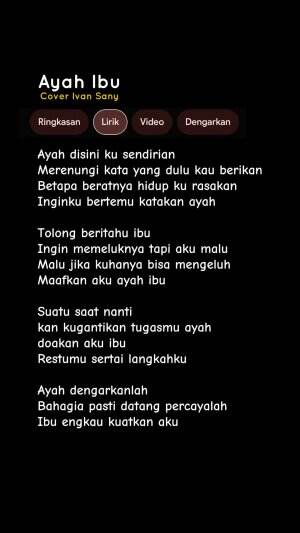 Lirik Lagu Suatu Saat Nanti Kan Kugantikan Tugas Ayah Doakan Aku Ibu (AYAH IBU - KARNAMEREKA) Cover Ivan Sany