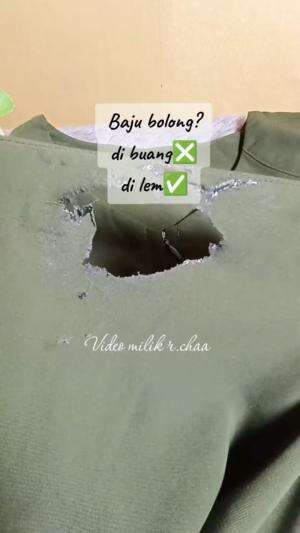 eksperimen baju bolong di lem pake lem tekstil