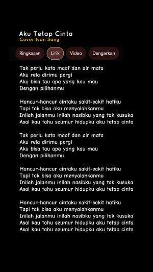 Lirik Lagu Tak Perlu Kata Maaf Dan Air Mata (AKU TETAP CINTA - REPVBLIK) Hancur Hancur Cintaku Cover Ivan Sany #ivansany 