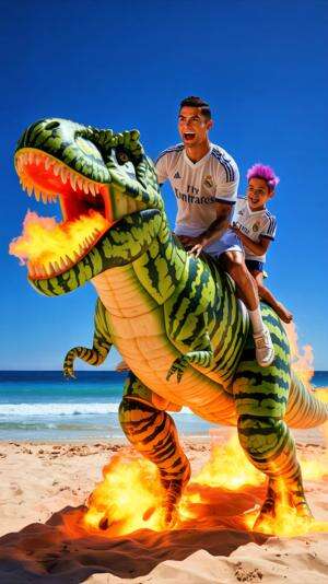Anak Ronaldo dirampok oleh seekor gajah stroberi. Messi adalah penjahatnya. #ronaldo #football #messi