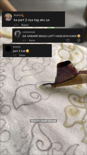 Hasil dari ngebatik tulis di rumah 😍  #diy #bikinbatik #batiknusantara  #batiktulis