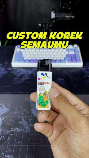 sekarang bisa custom korek semaumu, cocok dijadikan sebagai hadiah ataupun souvernir. Apalagi Harganya sangat terjangkau banget. 

#korekcus