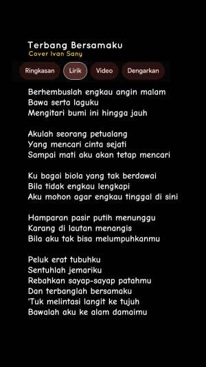 LIRIK LAGU TERBANG BERSAMAKU - KANGEN BAND (Hamparan Pasir Putih Menunggu | Peluk Erat Tubuhku) Cover Ivan Sany