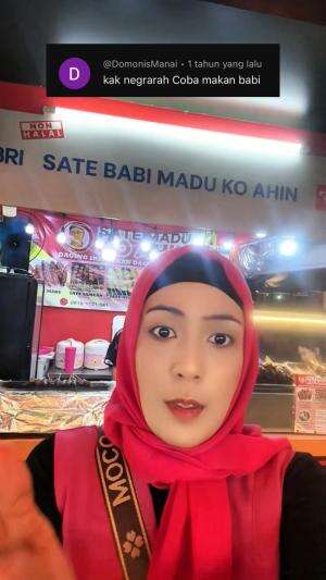 neng rarah makan sate babi 😱⁉️