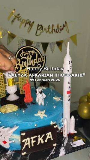 One year of Afka anak sholehku #Birthday #HappyBirthday #MiniBirthday #DekorasiUlangtahunAnak #AnakLakilaki #KueUlangTahunAnAk #IdeDekorUlta