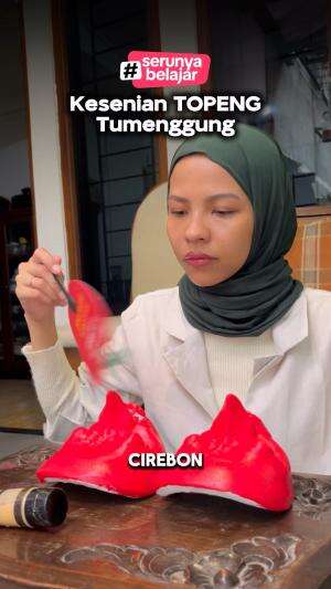 Part IV bikin 5 topeng kesenian dari cirebon edisi “ topeng tumenggung “ keren banget kan wong  #asalkotacirebon 
