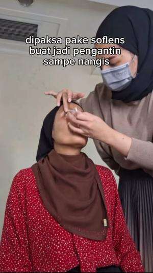 dipaksa pake softlens pas jadi pengantin sampe nangis bombay