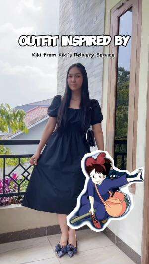 Outfit inspired by Kiki’s Delivery Service ✨🐈‍⬛