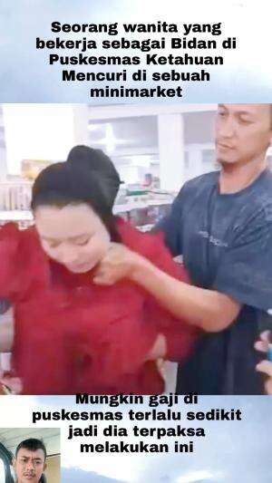 Seorang bidan ketahuan mencuri di minimarket  #viral  #fyp 