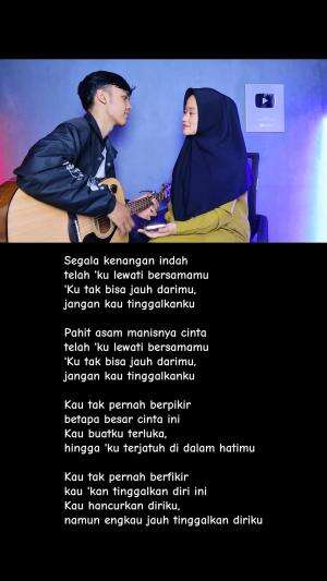 LIRIK LAGU KU TAK BISA - ADISTA (Segala kenangan indah tlah kulewati bersamamu | Pahit asam manisnya cinta) Cover Ivan Sany #ivansany 