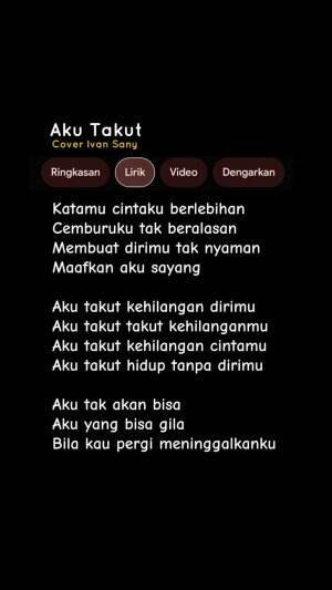 LIRIK LAGU AKU TAKUT - REPVBLIK (Aku takut kehilangan dirimu) Katamu cintaku berlebihan) Cover Ivan Sany
