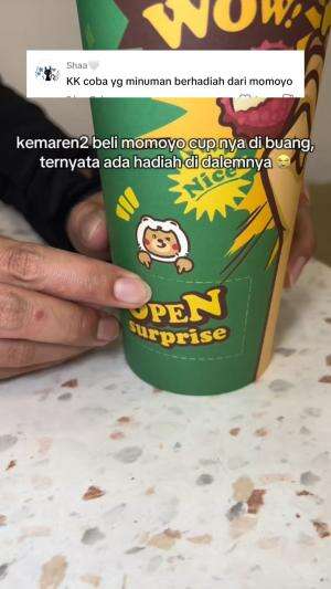 beli momoyo cup berhadiah malem2 pas momoyo mau tutup