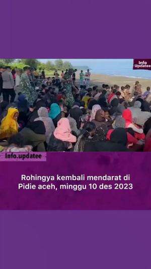 Pengungsi Rohingya kembali mendarat di tepi pantai Laut Gampong Blang Raya, Kec. Muara Tiga, Pidie. Minggu (10/12/2023) subuh tadi. 