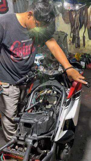 Kan Bgst ..!! GARA2 air radiator jebol ke Head,jadi mandi coolant #althafmotovlog #comedy #short 
