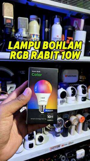  lampu bohlam RGB RABIT SMART BULB COLOR 10W, cocok untuk bikin background video yang penuh warna dengan harga yang murah. 

#lampurgb #lamp