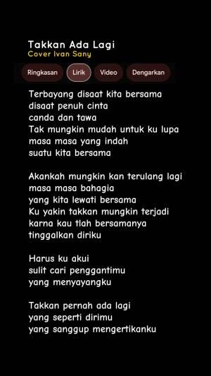 LIRIK LAGU HARUS KU AKUI SULIT CARI PENGGANTIMU YANG MENYAYANGKU (Takkan Ada Lagi) Cover Ivan Sany