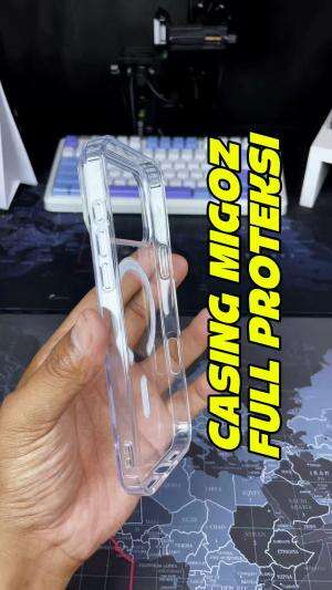 Casing iPhone clear full proteksi dari MIGOZ MagSafe case pro. Design nya premium Harga nya sangat terjangkau banget, tersedia untuk iPhone 