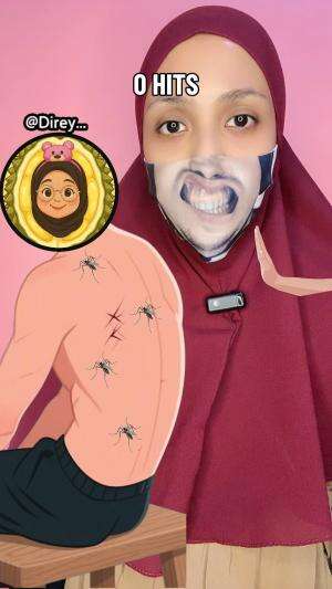 tepokin nyamuk di punggung kak direy 