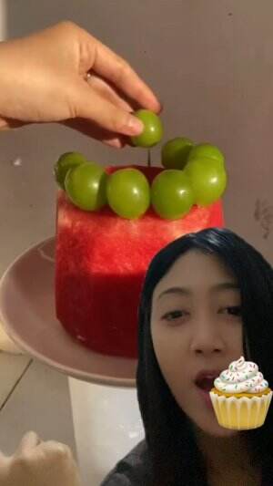 ide kue ulang tahun dari buah-buahan  #VideoKreasi  #reaction  #kueulangtahun 