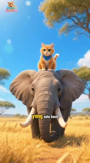 Kucing dan gajah #aianimals #animasulucu #hewanlucu #kucinglucu #gajah  #MyFirstVideoOnHot+ 