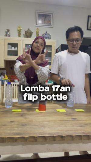 Lomba 17an seru ,Paling jago nih kakau main flip bottle . #Lomba17an 