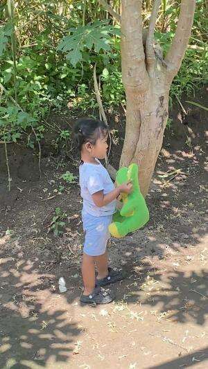 Alhamdulillah si kecil masih bisa menyaksikan Kupu-kupu yang entah berapa tahun lagi mungkin jarang ditemui