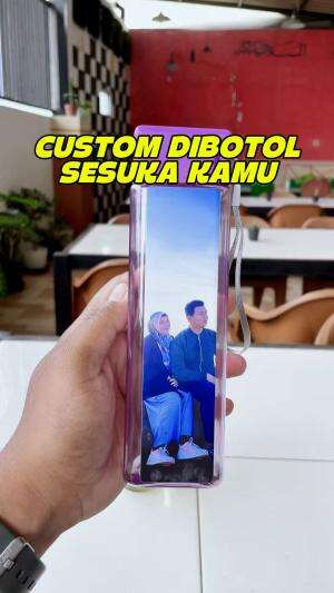Custom botol minum sesuka kamu, hasil print nya juga  bagus dan detail. Cocok dijadikan hadiah buat orang tersayang, dengan harganya yang mu