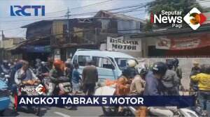 Angkot Tabrak 5 Motor