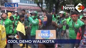 Ratusan Pengemudi Ojek Online Demo