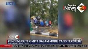 Mengantuk, Mobil Tergelincir Dan Terbalik